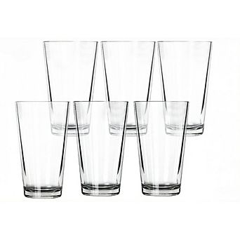 Great Ambitions Set of 6 - 16 oz Pint Glasses, Freezer & Dishwasher Safe for Beverages & Cocktails