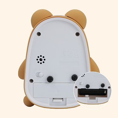 Desk Alarm Clock, Lovely 3D Bear-Shaped, Cute Patterns, Non-Tick, Perfect for Teens 4.1"x1.6"x5.5"