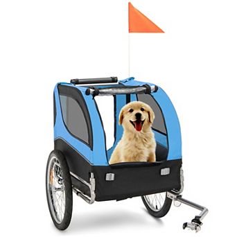 Foldable Dog Bike Trailer Pet Carrier with 3 Doors and 20 Inch Wheels