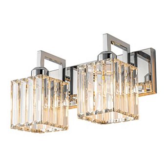 ZLAIQB 12.59" 2-Light Modern Crystal Bathroom Wall Lamp