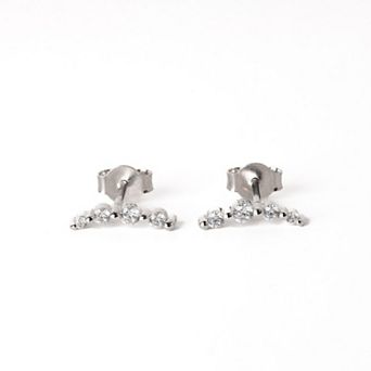 Belinda Jewelz Sterling Silver Gemstone Crawler Stud Earrings