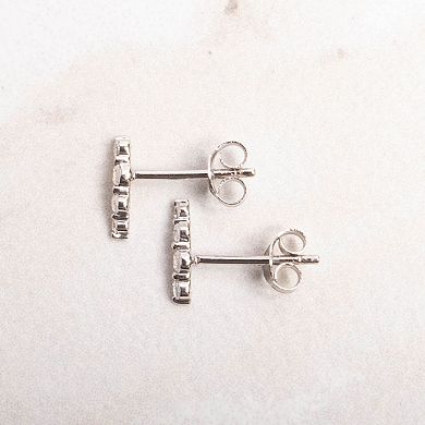 Belinda Jewelz Sterling Silver Gemstone Crawler Stud Earrings