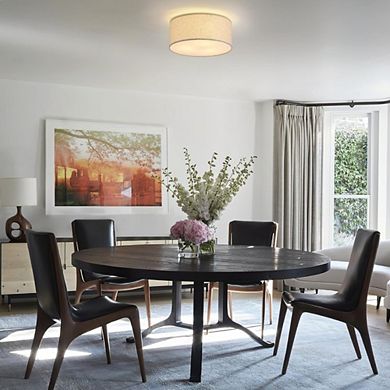 Modern Fabric Drum Shade Canopy Light