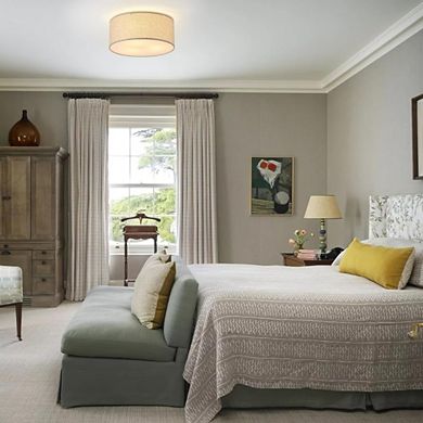 Modern Fabric Drum Shade Canopy Light