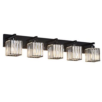 ZLAIQB 36.22" 5-Light Modern Crystal Bathroom Wall Lamp