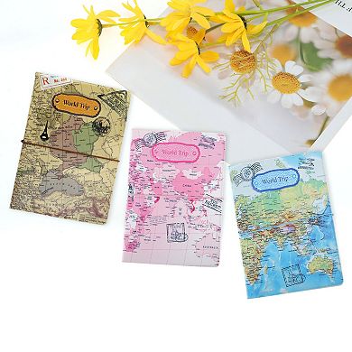 1Pc World Map Print Passport Holder for Secure Travel Organization