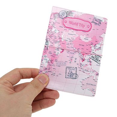 1Pc World Map Print Passport Holder for Secure Travel Organization
