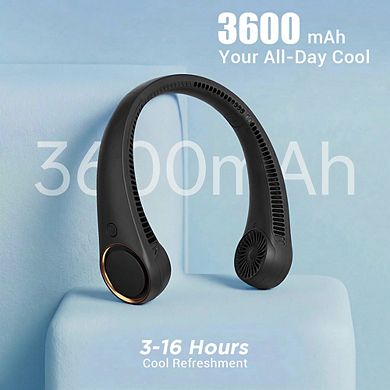Portable Neck Fan, Without Blades, Supports USB Charging, 3 Speed Settings, Suitable for Travel, Out