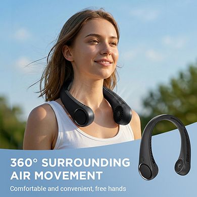 Portable Neck Fan, Without Blades, Supports USB Charging, 3 Speed Settings, Suitable for Travel, Out