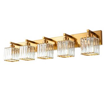 ZLAIQB 36.22" 5-Light Modern Crystal Bathroom Wall Lamp