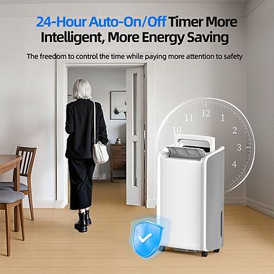 47 pt. 4,500 sq. ft. Portable Dehumidifier in. White with Drain Hose for Basement, with Anion