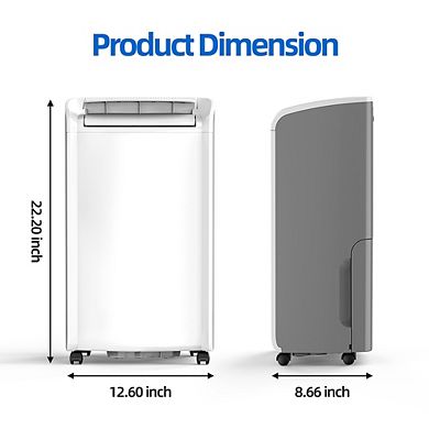 47 pt. 4,500 sq. ft. Portable Dehumidifier in. White with Drain Hose for Basement, with Anion