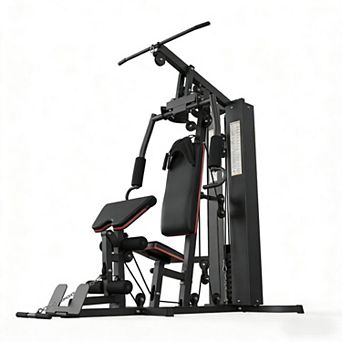 Home Gym Equipment, Multifunctional Home Gym Machine with 150 LB Weight Stack and Pulley System