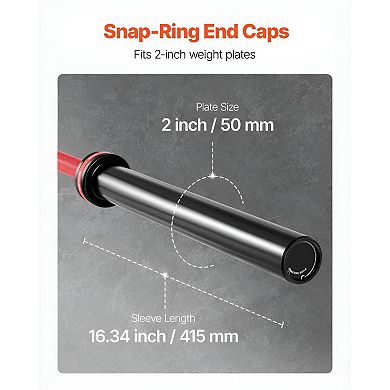 7-Foot Olympic Barbell with Red Ceramic Coating, 1000 lb Capacity for Home Gym and Powerlifting