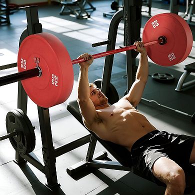 7-Foot Olympic Barbell with Red Ceramic Coating, 1000 lb Capacity for Home Gym and Powerlifting