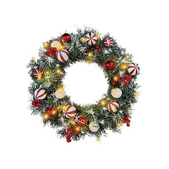22-Inch Christmas Wreath with LED