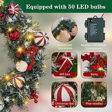 22-Inch Christmas Wreath with LED