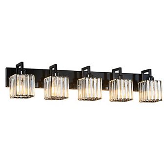 ZLAIQB 36.22“ 5-Light Modern Crystal Bathroom Wall Lamp