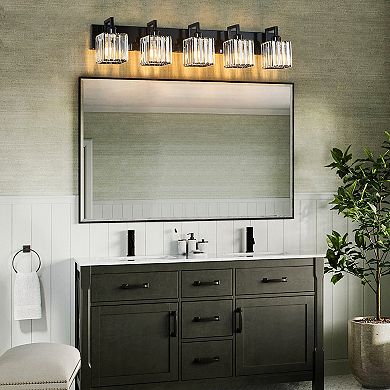ZLAIQB 36.22“ 5-Light Modern Crystal Bathroom Wall Lamp