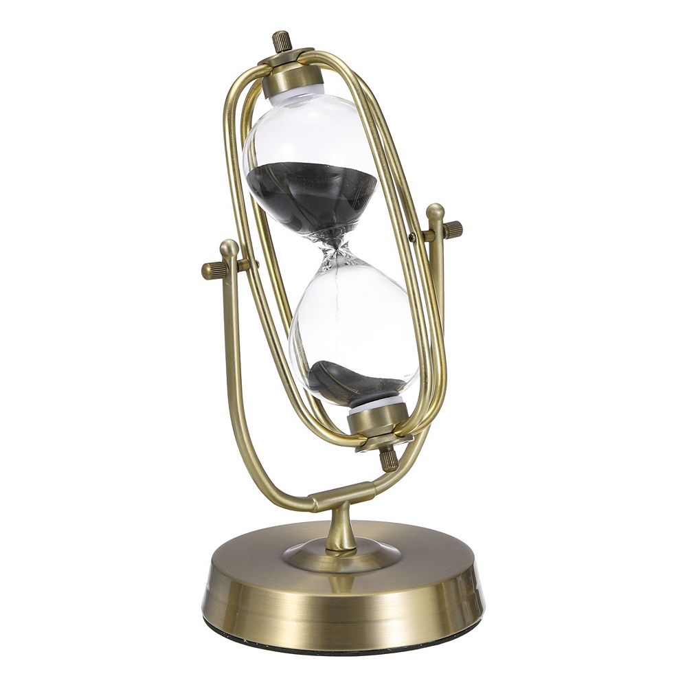 Vintage Sand Timer 60-Minute, Brass Oval Sandglass 5.31 x 4.61 x 10.04 ...