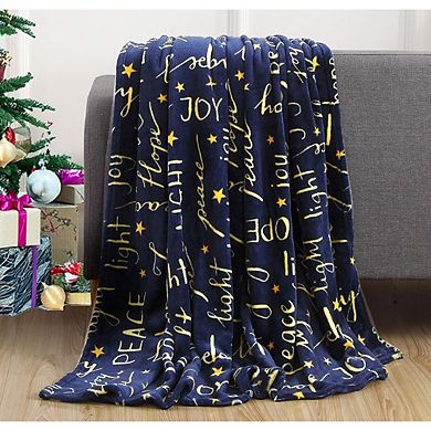 Velvet Touch Ultra Plush Christmas Holiday Fleece Throw