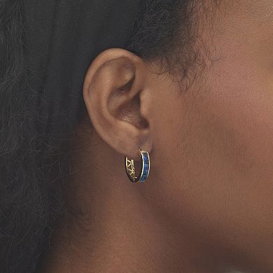 Simulated Birthstone Gold-Plated Huggie Earrings