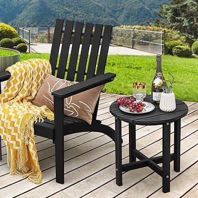 Set of 2 18-Inch Round Weather-Resistant Adirondack Side Tables