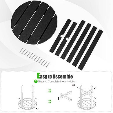 Set of 2 18-Inch Round Weather-Resistant Adirondack Side Tables