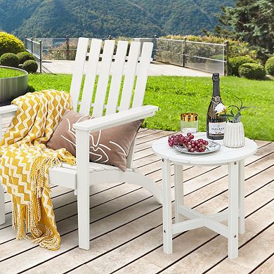 Set of 2 18-Inch Round Weather-Resistant Adirondack Side Tables