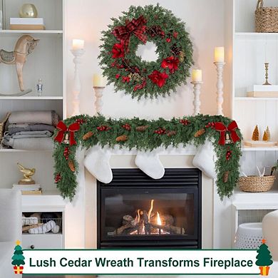 26-Inch Real Touch Christmas Cedar Wreath