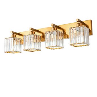 Modern Crystal Vanity Light, Sleek Metal Wall Sconce for Bathroom, Bedroom Vanity Mirror