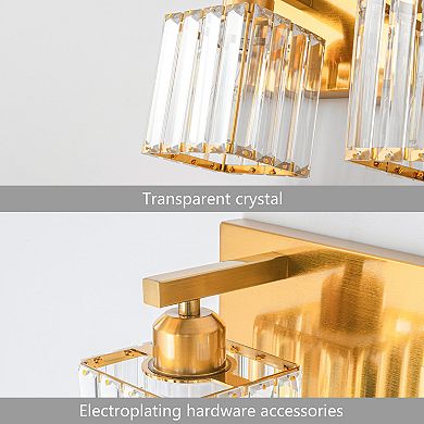 Modern Crystal Vanity Light, Sleek Metal Wall Sconce for Bathroom, Bedroom Vanity Mirror