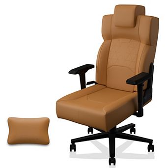 DOMETOURE Yellow Brown Ergonomic High-Back PC Gaming Chair with Lumbar Support
