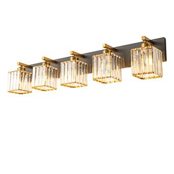 ZLAIQB 36.22" 5-Light Modern Crystal Bathroom Wall Lamp