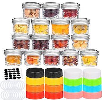 16-Pack Glass Jars 4oz(120ml),Mason Jar with Lids for Jam,Jelly