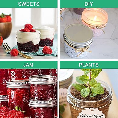 16-Pack Glass Jars 4oz(120ml),Mason Jar with Lids for Jam,Jelly