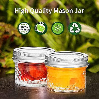 16-Pack Glass Jars 4oz(120ml),Mason Jar with Lids for Jam,Jelly