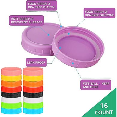 16-Pack Glass Jars 4oz(120ml),Mason Jar with Lids for Jam,Jelly