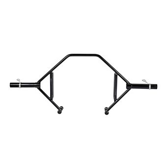 Front-Open Hex Trap Bar with Knurled Handles, Standard 2-Inch Plate Compatible - Black