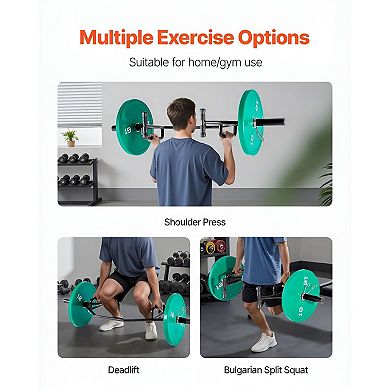 Front-Open Hex Trap Bar with Knurled Handles, Standard 2-Inch Plate Compatible - Black