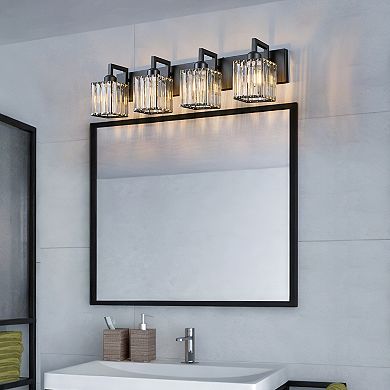 ZLAIQB 28.34” 4-Light Modern Crystal Bathroom Wall Lamp