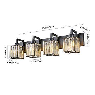 ZLAIQB 28.34” 4-Light Modern Crystal Bathroom Wall Lamp
