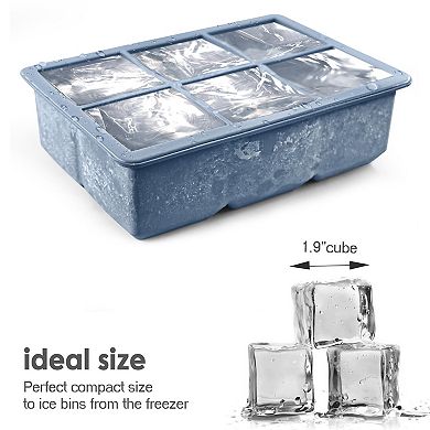 Silicone Square Ice Cube Trays Removable Lid 3pc