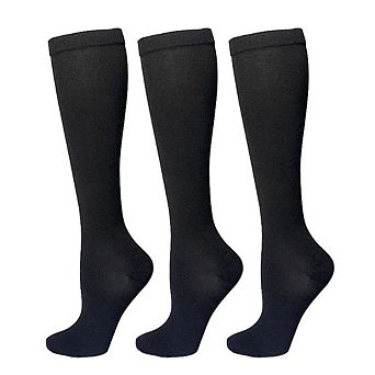 Swtroom Compression knee Socks Women & Men for Outdoor Recovery Socks, 3 Pairs Black