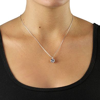 3 TCW Cubic Zirconia Pendant Necklace in Platinum-plated Sterling Silver 18"