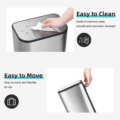 Step Trash Can - 3.2 Gallon/12L - Soft-Close Lid, Removable Inner Bucket
