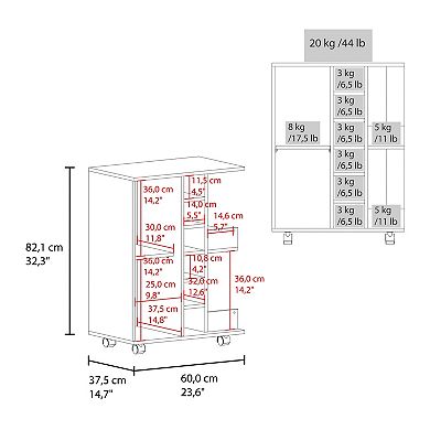 DOMETOURE Modern Bar Cabinet with Integrated Bottle Racks and Side Shelves