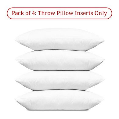 Covers&All Throw Pillow Inserts Set of 4, Durable Soft Rectangle Non-Woven Fabric with Silicon