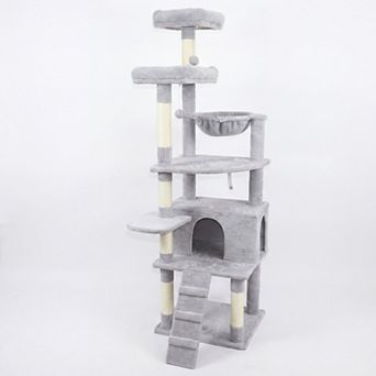 Whisen Cat Tree with Hammock, Cat Cave and Scratching Posts