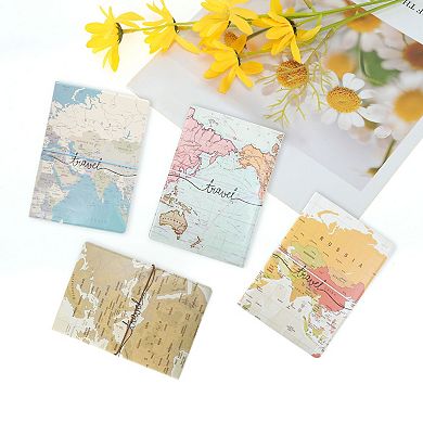 1Pc Map Design Passport Holder for Travel and Organization